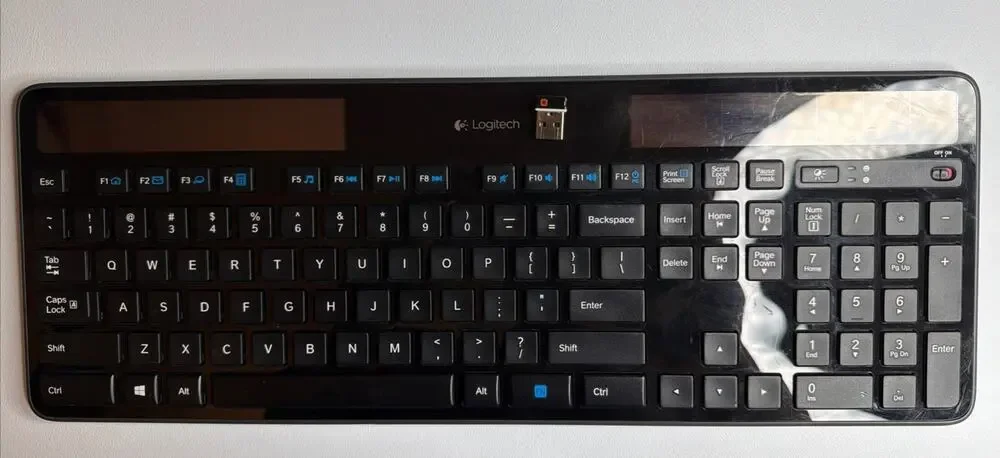 Logitech K750 Wireless Solar Keyboard w/ Unifying Receiver TESTED WORKING